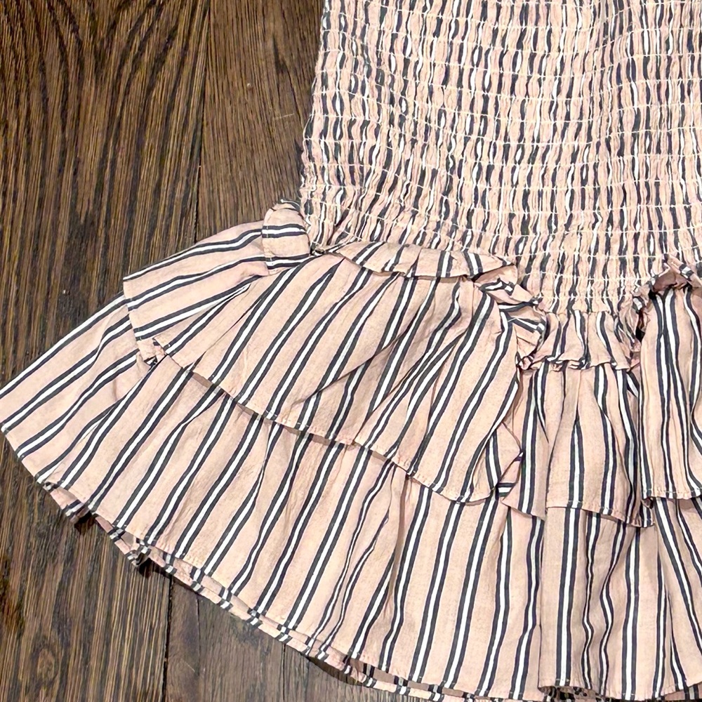 SAYLOR Smocked Pink & Gray Striped Skirt & Top Set - Picture 8 of 11